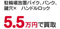 駐輪場放置バイク、パンク、鍵穴×　ハンドルロック